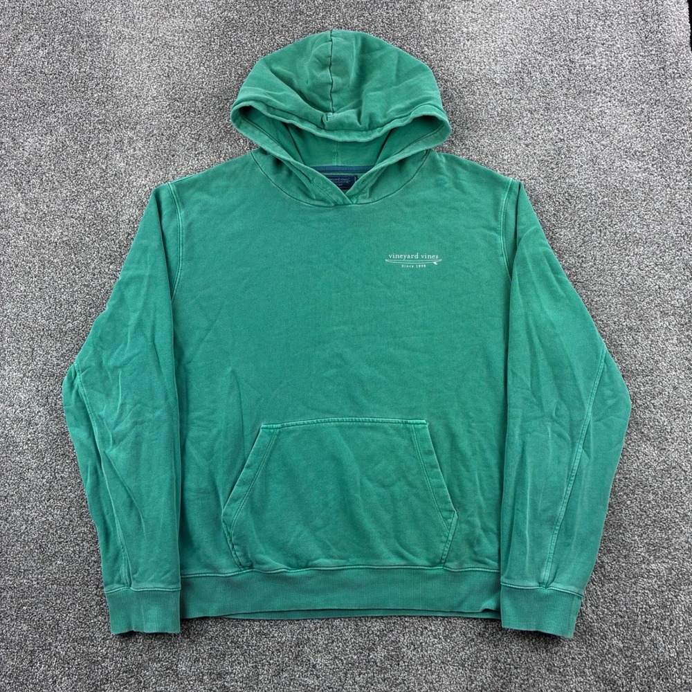 Vineyard Vines Hoodie Mens 2XL Green Cotton Blend Pullover Sweatshirt